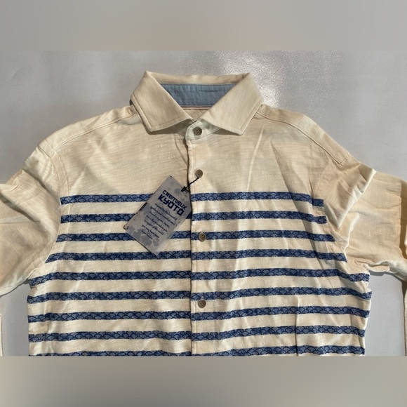NEW Size S Mens Cremieux Kyoto Long Sleeve Button Down Shirt Cotton Ivory - Picture 6 of 8